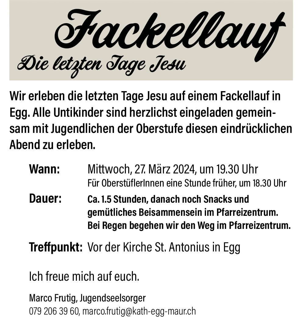 Fackellauf zu Ostern